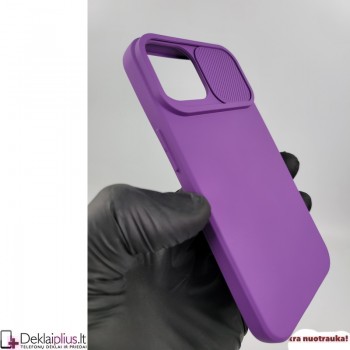 Švelnus guminis dėklas su kameros apsauga - violetinis (Apple Iphone 14)